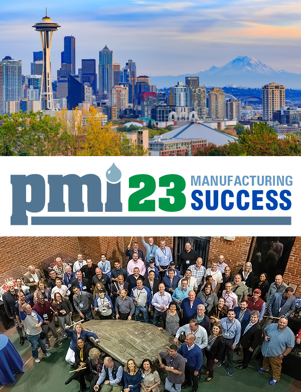 PMI23 conference graphic with logo and photo of Seattle skyline