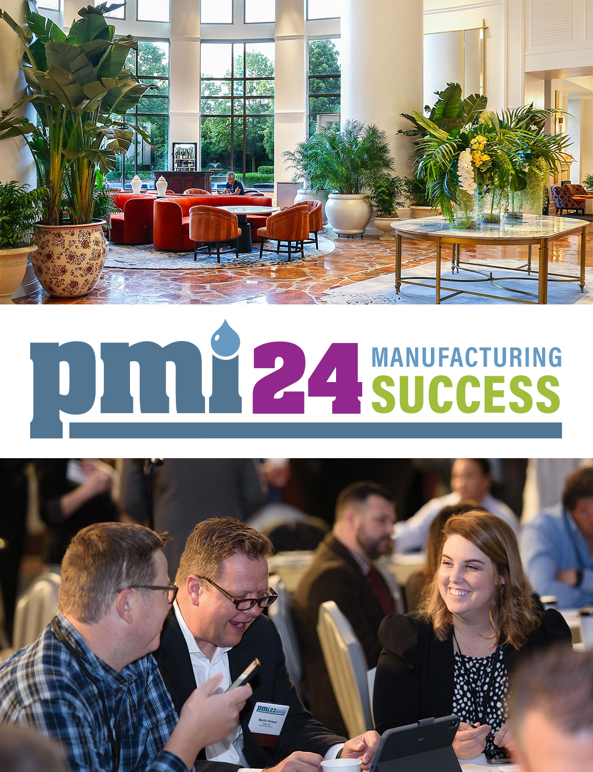 PMI24 conference logo with photo of Atlanta hotel